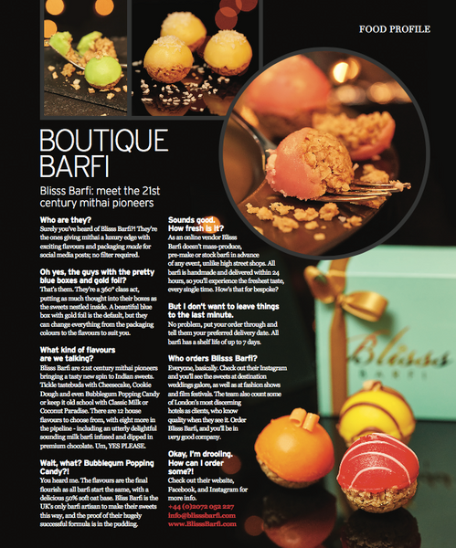 Blisss Barfi featured in latest autumn addition of Khush Magazine